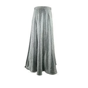 Vintage Ronni Nicole metallic silver lurex full maxi skirt 10